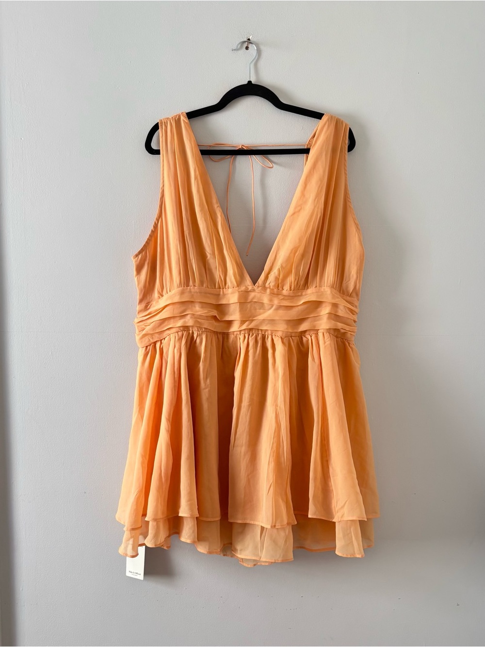 Abercrombie & Fitch NWT V-Neck Mini Dress Fit & Flare Orange Tie Back Formal